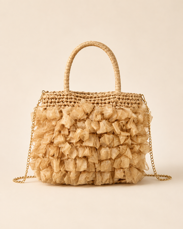 Borsa con volant decorativi