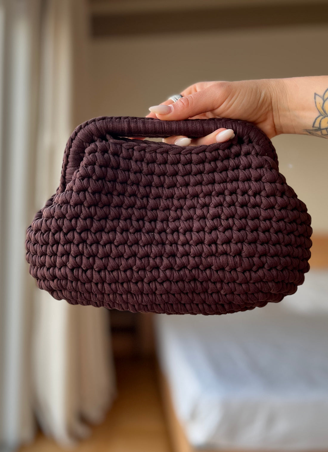 Pochette Mini intrecciata - marrone