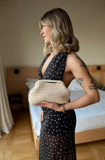 Pochette Mini intrecciata - beige