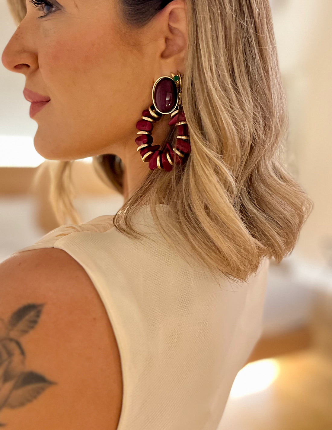 Orechini Ruby Hoop