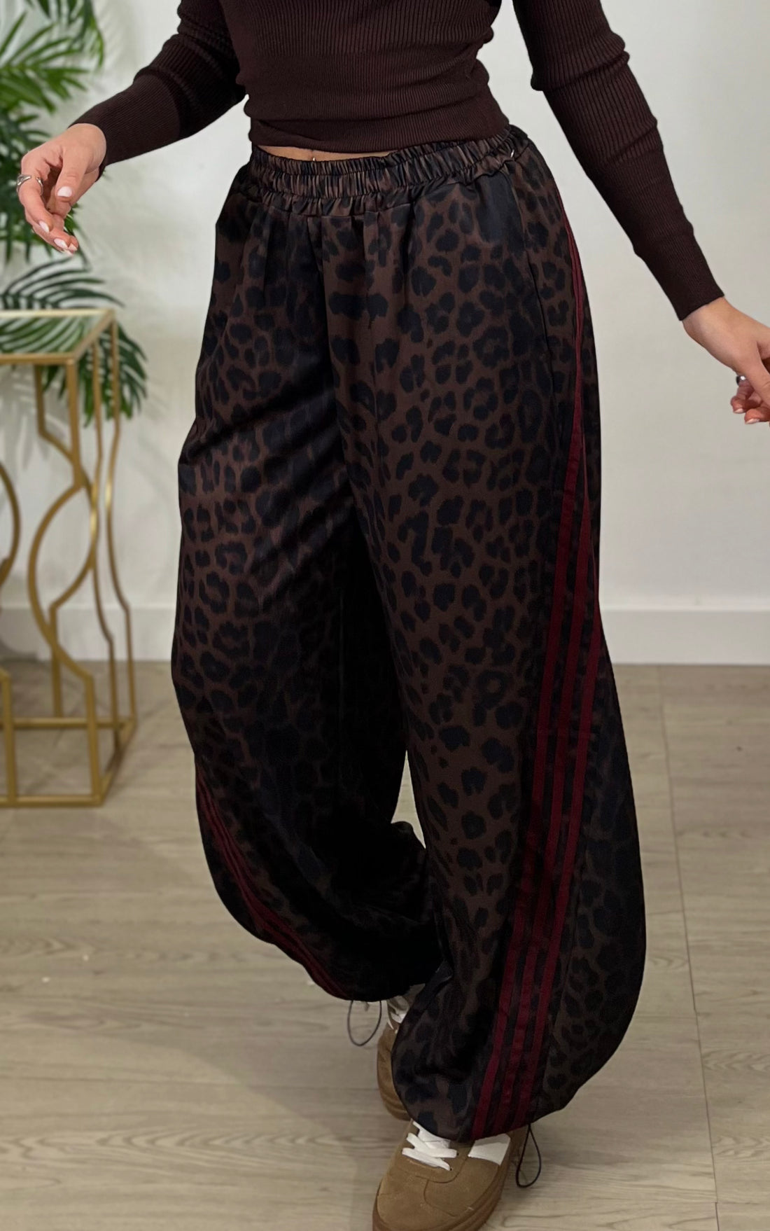 Balloon Joggers con Bande Laterali – animalier