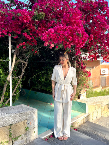 Tailleur in lino - panna