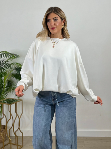 Maglia con fondo balloon - bianca