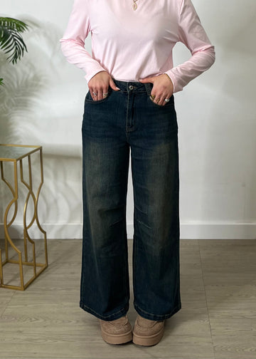 Jeans wide leg - lavaggio denim