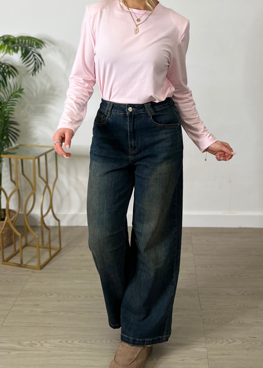 Jeans wide leg - lavaggio denim