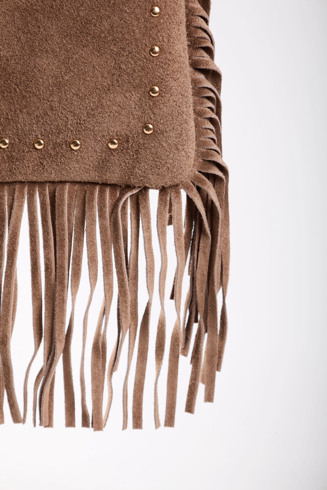 Borsa in camoscio con frange
