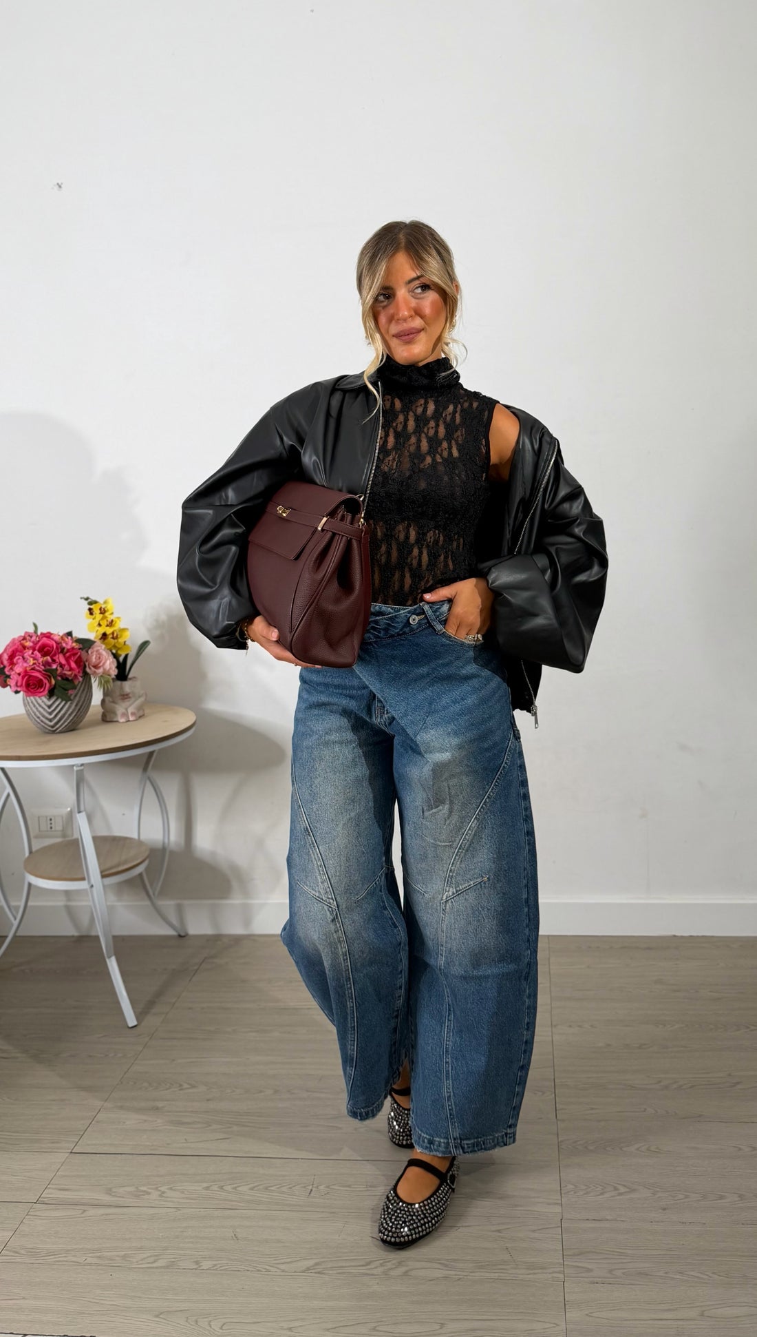 Bomber ecopelle nero