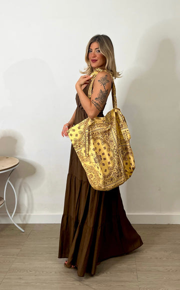 Borsa in cotone stampa paisley - Lumina