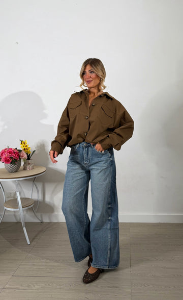 Camicia oversize chocolate