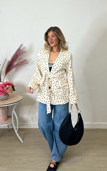 Blazer con cintura - pois