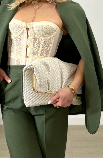 Pochette intrecciata - bianca