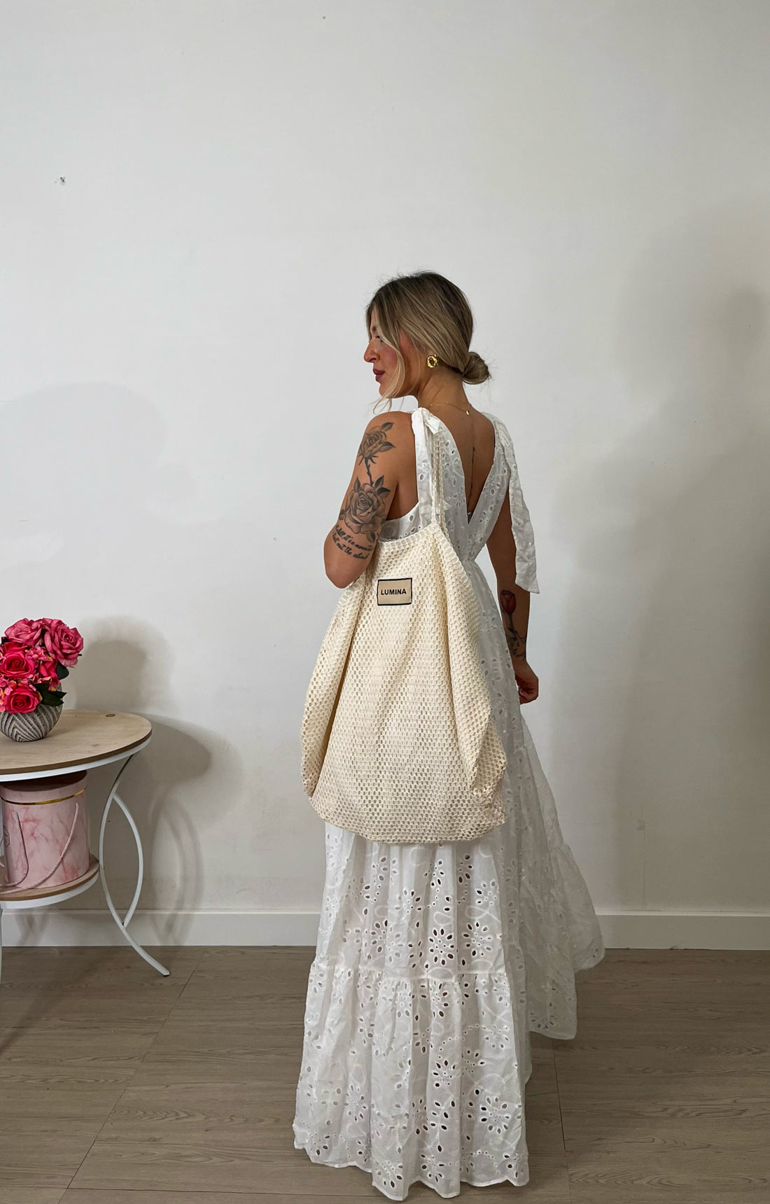 Borsa Shopper in cotone a rete - Lumina