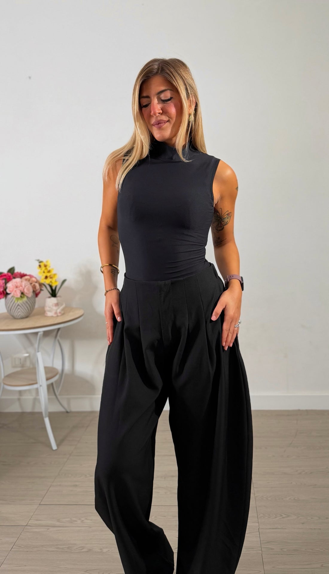 Pantaloni Balloon Sartoriali - nero