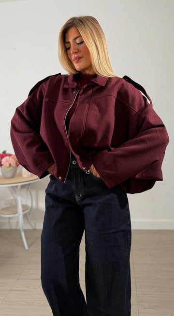 Bomber Gessato bordeaux