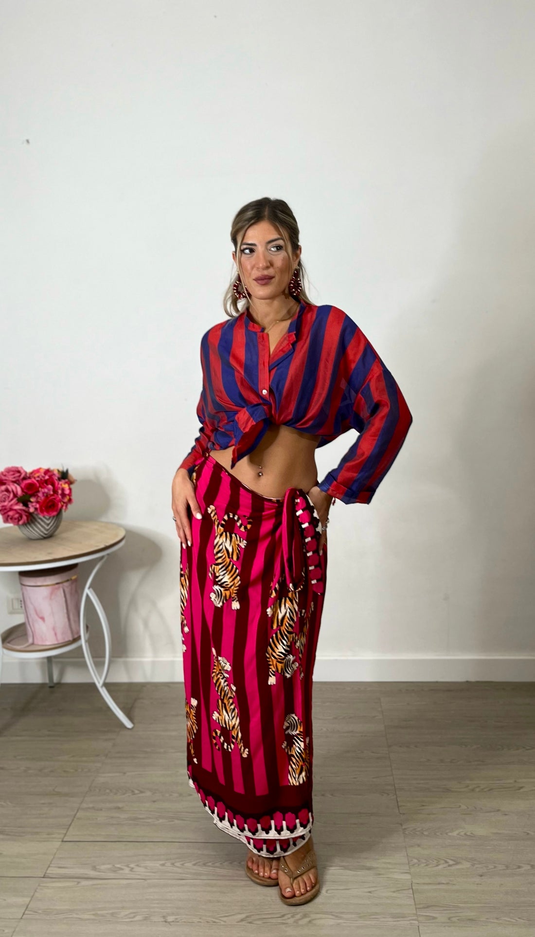 Camicia Capri - blu e rossa