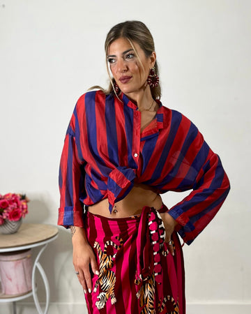 Camicia Capri - blu e rossa