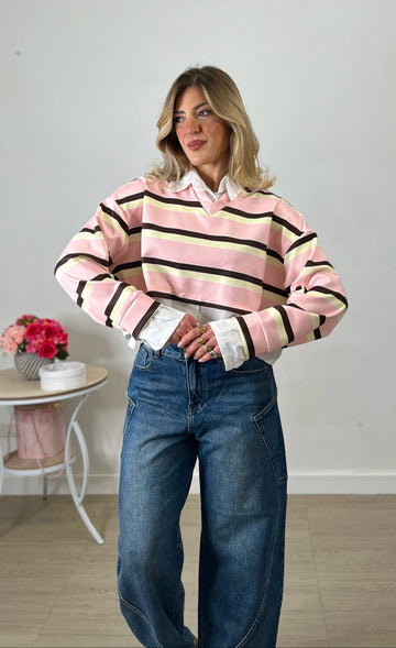 Shirt crop stile camicia